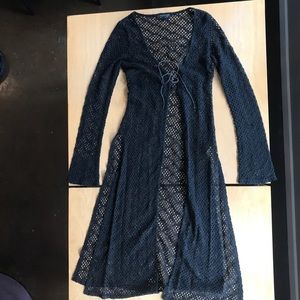 Goth grunge witchy vintage boho crochet duster